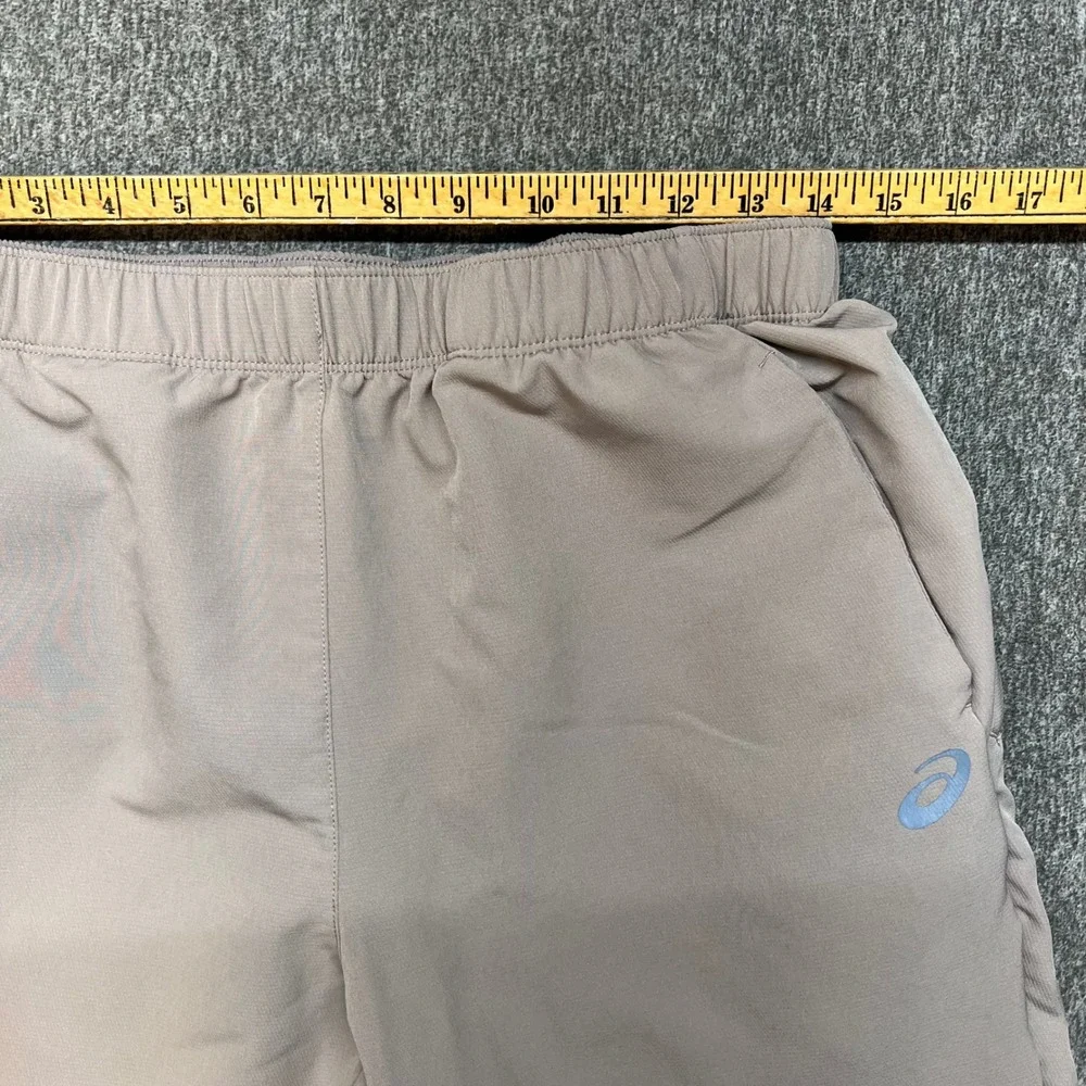Asics Mens Athletic Jogger Pants Tan Taupe Elastic Waist Training Medium